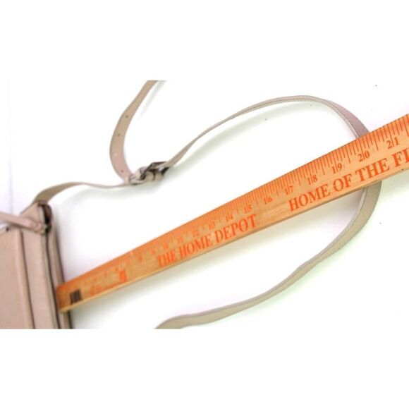 ABLE BRAZIL BEIGE REAL LEATHER ZIP TOP X-BODY PURSE SHOULDER BAG HANDBAG - Picture 16 of 16